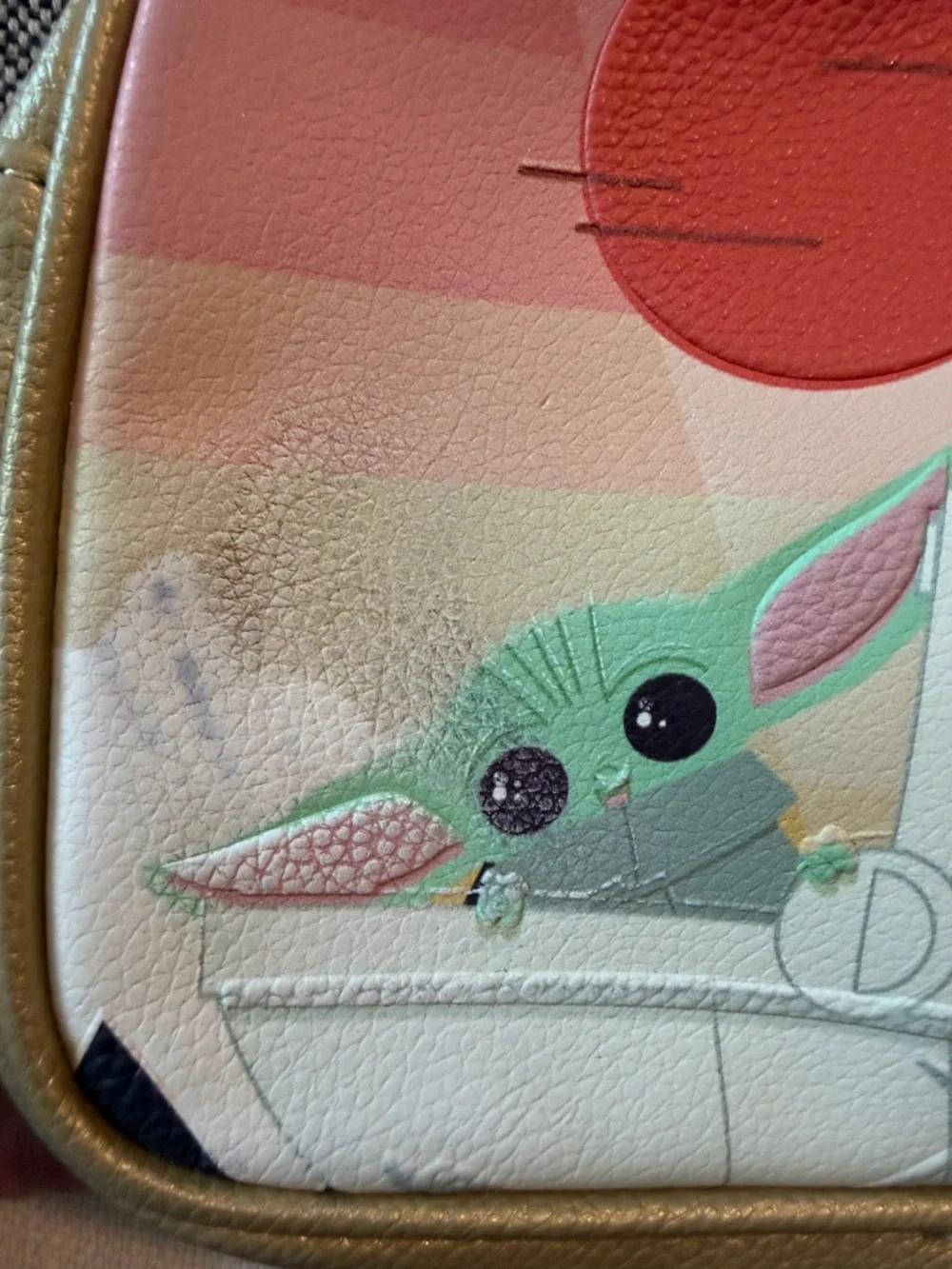 Danielle Nicole Star Wars  "The Child" Crossbody Bag with Pink and Red Graphic - Picture 5 of 5